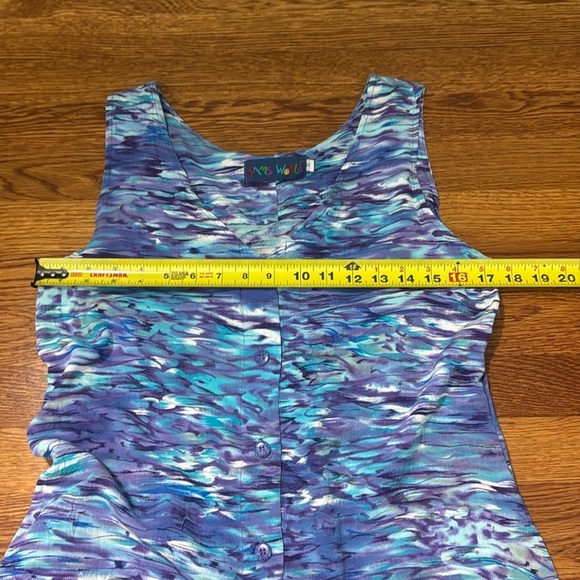 Jams World Vintage Blue Patterned Back Tie midi Dress Size Small - Picture 12 of 13